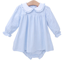 Load image into Gallery viewer, Girls Light Blue Gingham Catherine Diaper Set