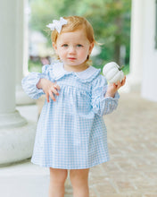 Load image into Gallery viewer, Girls Light Blue Gingham Catherine Diaper Set
