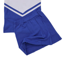 Load image into Gallery viewer, Cheer Uniform Knit Skort Set- Royal/White Stripe