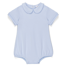 Load image into Gallery viewer, Boys Light Blue BB Short Sleeve Collared Knit Bubble