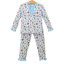 Load image into Gallery viewer, Christmas Tidings Ruffle PJ Set