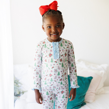 Load image into Gallery viewer, Christmas Tidings Ruffle PJ Set