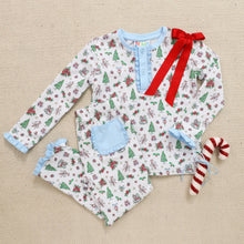 Load image into Gallery viewer, Christmas Tidings Ruffle PJ Set