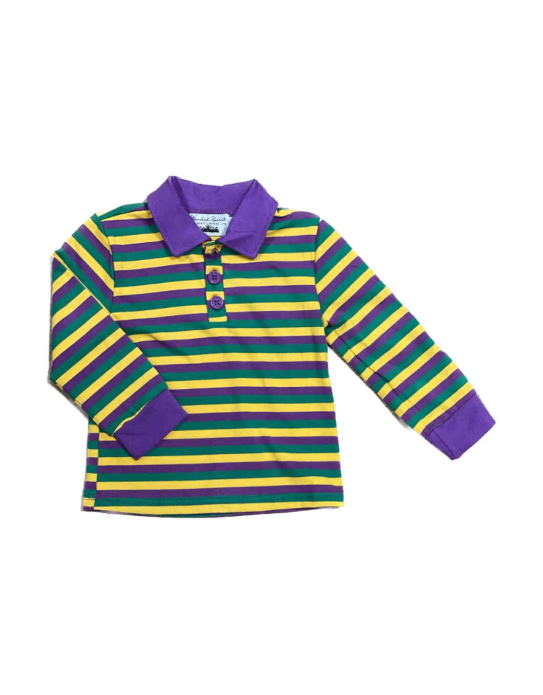 Kids Mardi Gras L/S Stripe Polo