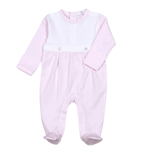 Load image into Gallery viewer, Pink Stripes Pima Bib Footie