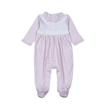 Load image into Gallery viewer, Pink Gingham Two Button Pima Footie
