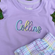 Load image into Gallery viewer, Girls Lavender Ruffle Tee