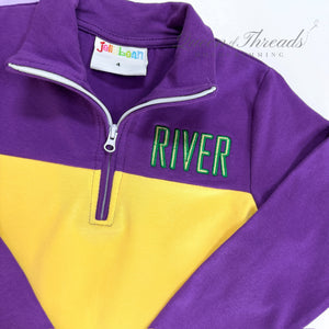 Mardi Gras Colorblock Pullover