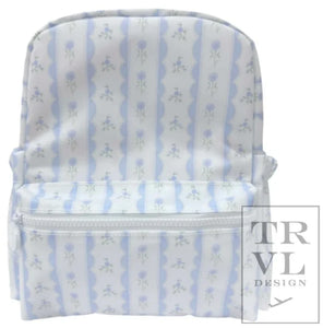 blue white pinstripe mini backpack Blue Ribbon Floral Mini Backpack – Queen of Threads Monogramming
