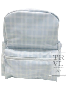 buffalo plaid mini backpack Pimlico Plaid Blue Mini Backpack – Queen of Threads Monogramming