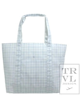 Load image into Gallery viewer, Pimlico Plaid Blue Jumbo X-Large Tote