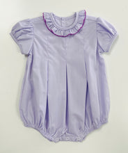 Load image into Gallery viewer, Girls Lavender Picot Collar Reese Bubble