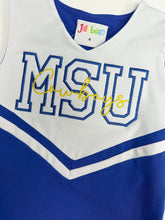 Load image into Gallery viewer, Cheer Uniform Knit Skort Set- Royal/White Stripe