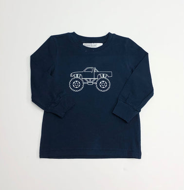 L/S Navy Monster Truck Shirt