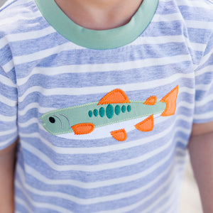 Boys Fish Applique Short Set