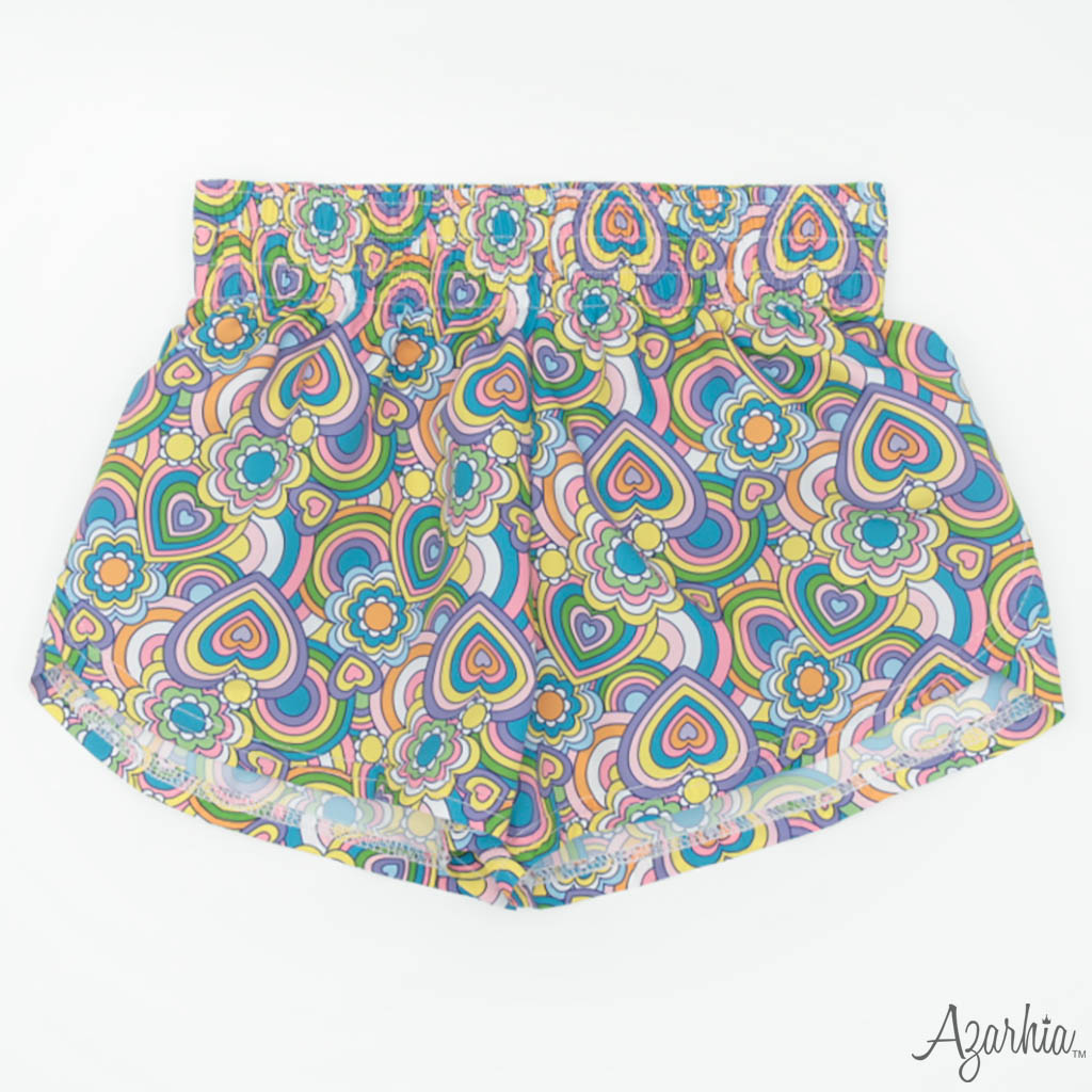 Girls Groovy Heart Athletic Steph Shorts