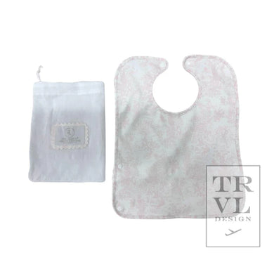 Pink Bunny Toile Best Bib