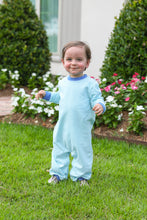 Load image into Gallery viewer, Mint Stripe and Cobalt Thomas Romper