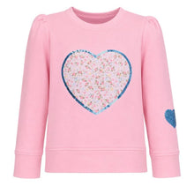 Load image into Gallery viewer, Girls Pink Sequin Applique Stay Sweet Holly Sweatshirt