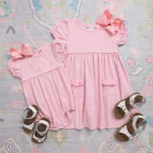 Load image into Gallery viewer, Girls Light Pink Stripe Kate Dress