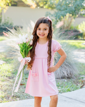 Load image into Gallery viewer, Girls Light Pink Stripe Kate Dress