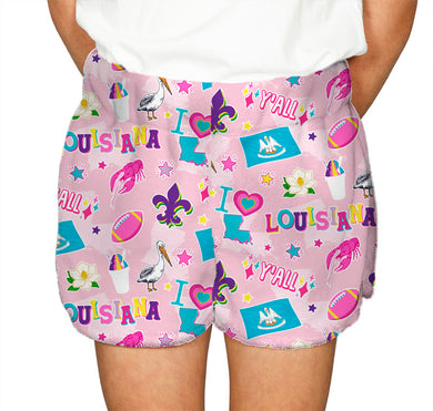 Louisiana Theme Fuzzy Shorts