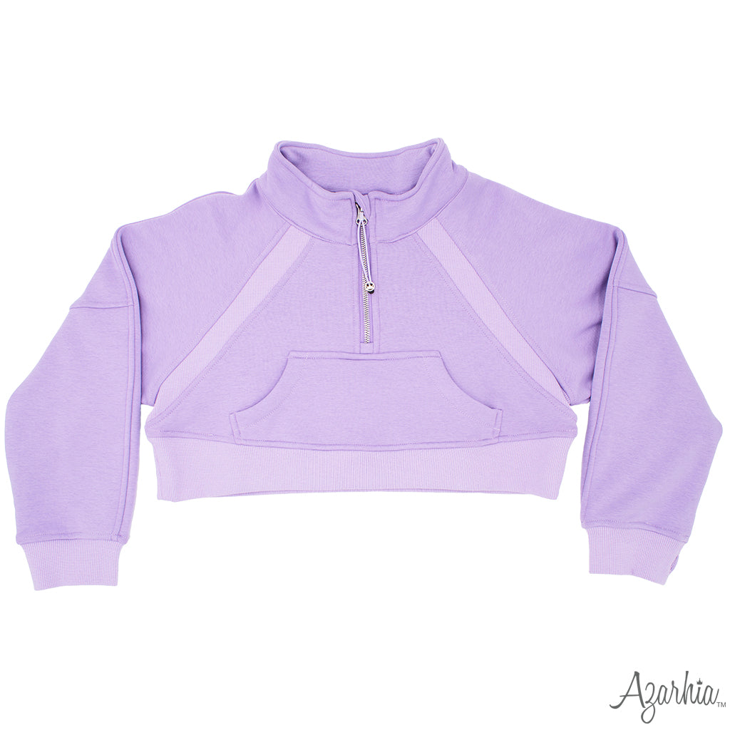 Girls Lavender Cropped Sweatshirt