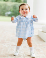 Load image into Gallery viewer, Boys Light Blue Gingham Liam Diaper Set
