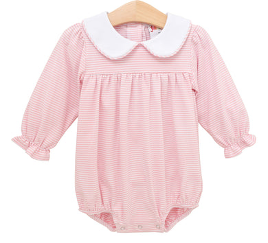 Girls Light Pink Stripe Lottie Bubble