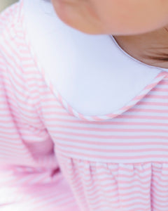 Girls Light Pink Stripe Lottie Bubble