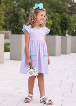 Load image into Gallery viewer, Lavender Stripe &amp; Aqua Lucy Dress