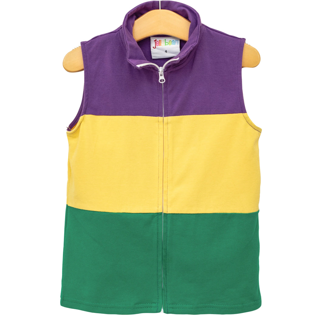 Mardi Gras Colorblock Vest