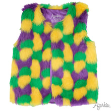Load image into Gallery viewer, Mardi Gras Faux Fur Vest