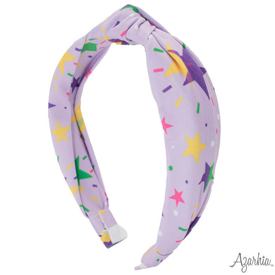 Mardi Gras Star Top Knot Headband