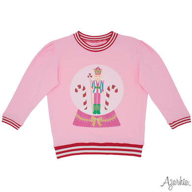 Girls Glitter Nutcracker Light Pink Sweatshirt