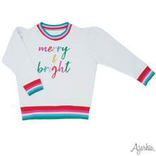 Load image into Gallery viewer, Girls Glitter Merry and Bright Sweatshirt