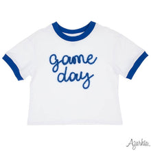 Load image into Gallery viewer, Royal Blue Game Day Tinsel Boxy Tee