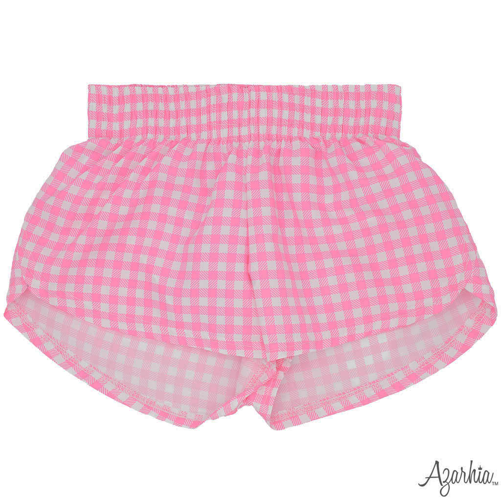 Girls Pink Gingham Athletic Steph Shorts