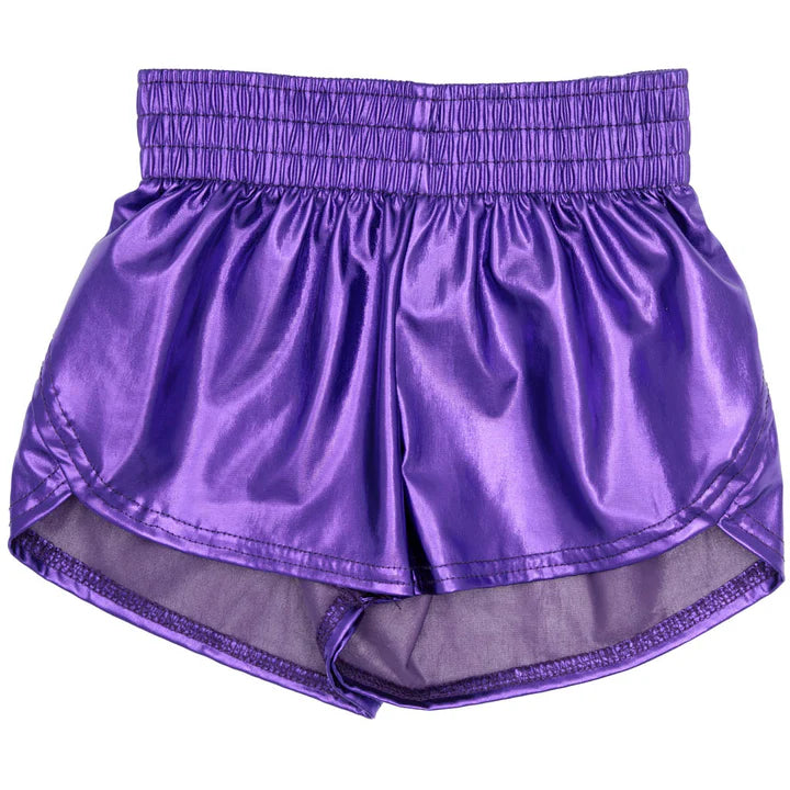 Girls Metallic Purple Steph Shorts