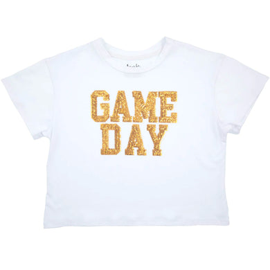 Gold Sequin Game Day Boxy Tee