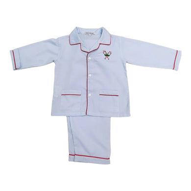 Boys Blue w/ Red Trim Pajamas w/ Candy Canes