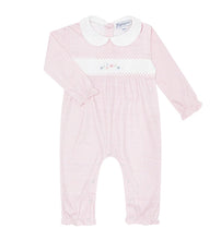 Load image into Gallery viewer, Pink Herringbone Embroidered Playsuit