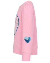 Load image into Gallery viewer, Girls Pink Sequin Applique Stay Sweet Holly Sweatshirt