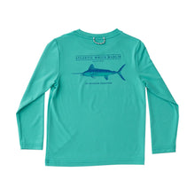 Load image into Gallery viewer, Kids Atlantis Green Performance L/S Shirt w/ Marlin