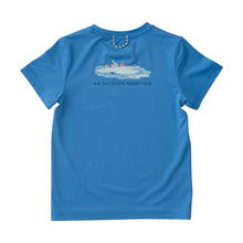 Load image into Gallery viewer, Kids Marina Blue Performance S/S Shirt w/ Fishing Boat