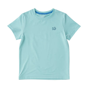 Kids Waterspout Blue Performance S/S Shirt w/ Marlin