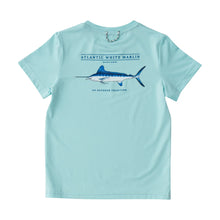 Load image into Gallery viewer, Kids Waterspout Blue Performance S/S Shirt w/ Marlin