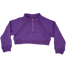 Load image into Gallery viewer, Girls Purple Cropped Sweatshirt