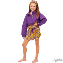 Load image into Gallery viewer, Girls Purple Cropped Sweatshirt