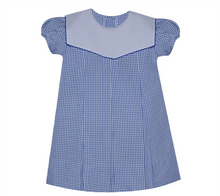 Load image into Gallery viewer, Girls Royal Blue Reese Dress w/ Picot Trim Collar